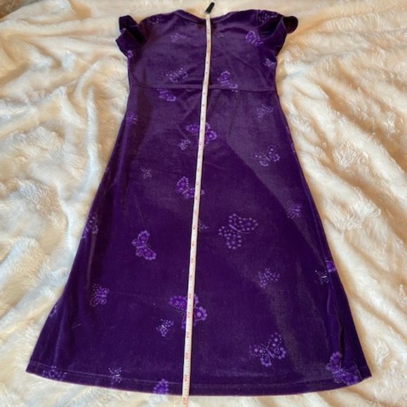 Gap Purple Velvet/Velour Holiday Dress Girls Size XXS - Picture 7 of 11